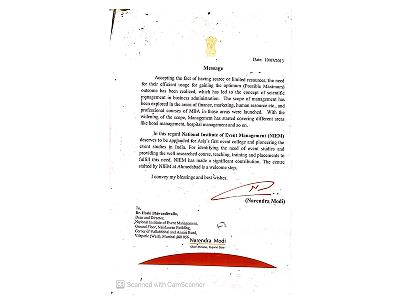 Letter from Narendra Modi